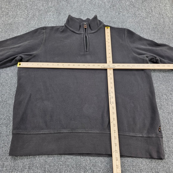 Eddie Bauer Gray Quarter Zip Pullover Sweatshirt‎ Mens XL Ribbed Collar Casual - Picture 4 of 6
